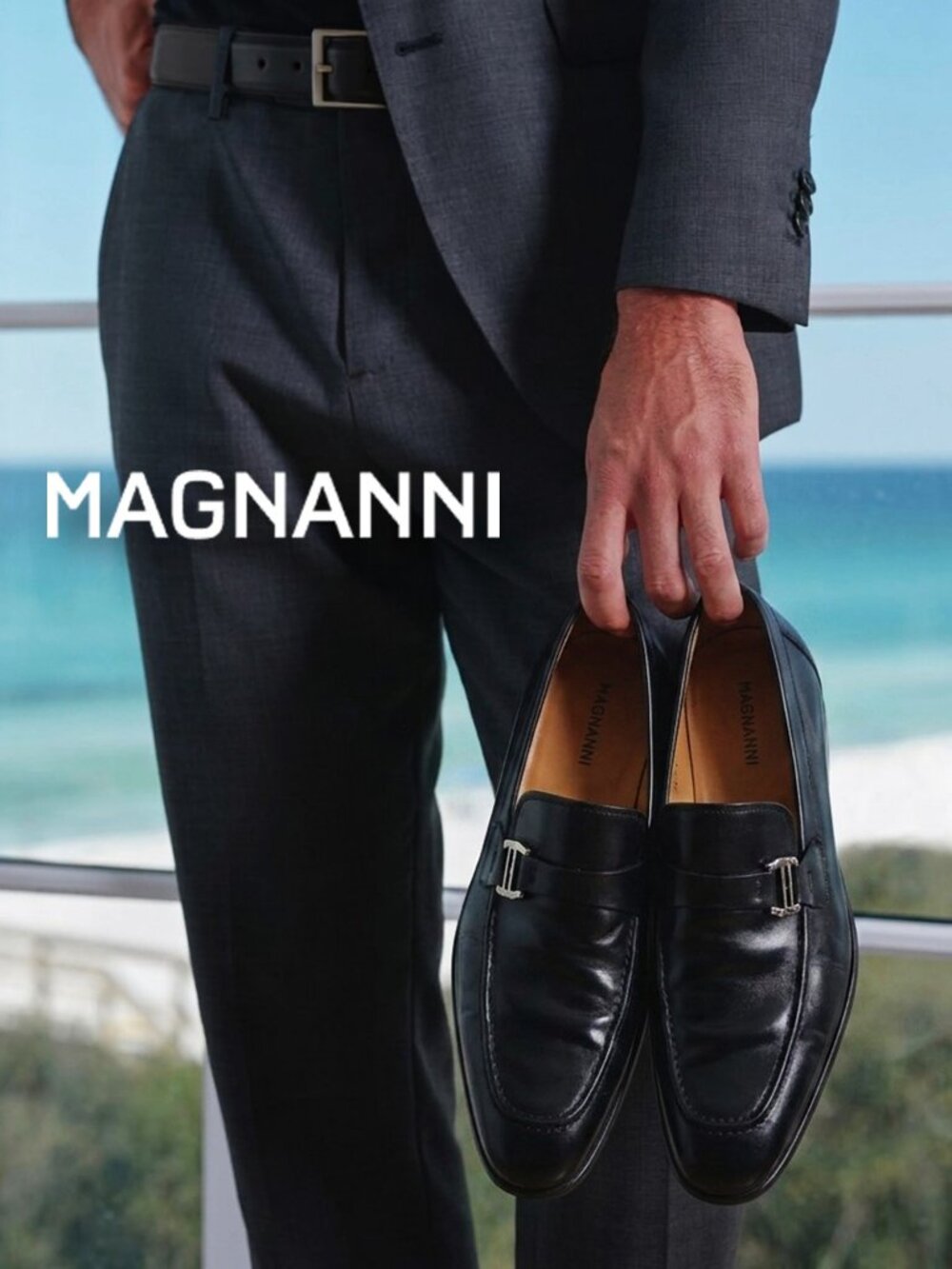 MAGNANNI "Lino" black leather Side-Bit Dress Loafers ✦ MSRP $325 ✦ Size 7.5M